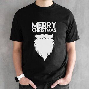Merry Christmas Santas Beard Quote Funny Graphic T-Shirt Holiday Gift Tee 05